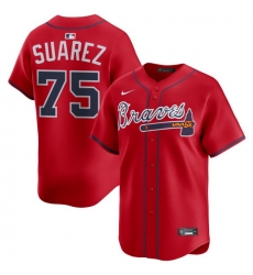 Men Atlanta Braves Nike Alternate Limited Jersey Red Suarez Robert 75 Men Atlanta Braves Nike Alternate Limited Jersey Red Suarez Robert 75