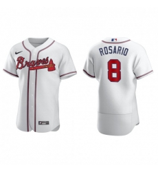 Men Nike Atlanta Braves 8 Eddie Rosario White Alternate Stitched Baseball Jersey