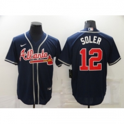 Men's Atlanta Braves #12 Jorge Soler Blue Nike MLB Jersey