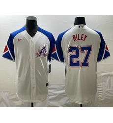 Men's Atlanta Braves #27 Austin Riley White 2023 City Connect Cool Base Stitched Jersey