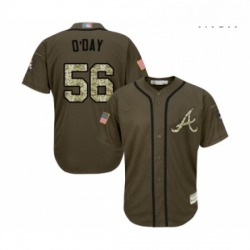 Mens Atlanta Braves 56 Darren O Day Authentic Green Salute to Service Baseball Jersey 