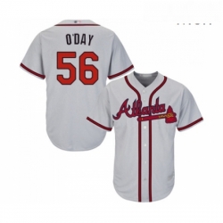 Mens Atlanta Braves 56 Darren O Day Replica Grey Road Cool Base Baseball Jersey 