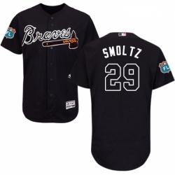 Mens Majestic Atlanta Braves 29 John Smoltz Navy Blue Alternate Flex Base Authentic Collection MLB Jersey