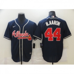 Men's Majestic Atlanta Braves #44 Hank Aaron Blue Jersey