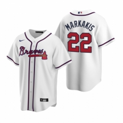 Mens Nike Atlanta Braves 22 Nick Markakis White Home Stitched Baseball Jerse