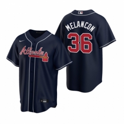 Mens Nike Atlanta Braves 36 Mark Melancon Navy Alternate Stitched Baseball Jersey