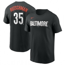 Men Baltimore Orioles 35 Adley Rutschman Black 2023 City Connect Name  26 Number T Shirt