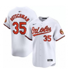 Men Baltimore Orioles 35 Adley Rutschman White 2024 Home Limited Cool Base Stitched Baseball Jersey