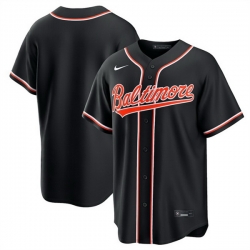 Men Baltimore Orioles Blank 2026 Fashion Replica Black Out Stitched Baseball Jersey