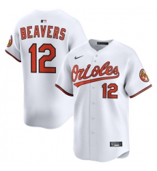 Men Baltimore Orioles Nike Home Limited Jersey White Beavers Dylan 12 Men Baltimore Orioles Nike Home Limited Jersey White Beavers Dylan 12