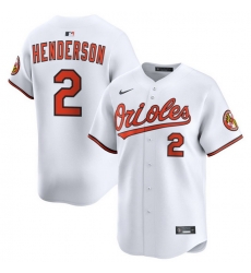 Men Baltimore Orioles Nike Home Limited Jersey White Henderson Gunnar 2