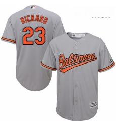 Mens Majestic Baltimore Orioles 23 Joey Rickard Replica Grey Road Cool Base MLB Jersey