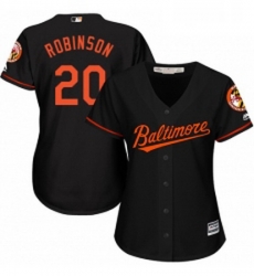 Womens Majestic Baltimore Orioles 20 Frank Robinson Replica Black Alternate Cool Base MLB Jersey