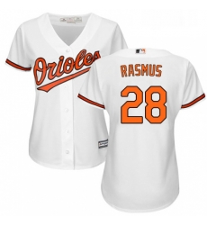 Womens Majestic Baltimore Orioles 28 Colby Rasmus Authentic White Home Cool Base MLB Jersey 