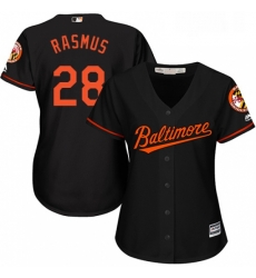 Womens Majestic Baltimore Orioles 28 Colby Rasmus Replica Black Alternate Cool Base MLB Jersey 