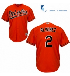 Youth Majestic Baltimore Orioles 2 Pedro Alvarez Authentic Orange Alternate Cool Base MLB Jersey 