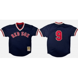 Men Boston Red Sox  9 Ted Williams Navy Stitched Baseball Jersey