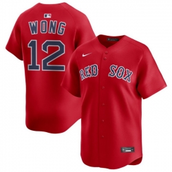 Men Boston Red Sox Nike Home Limited Jersey Red Wong Connor 12