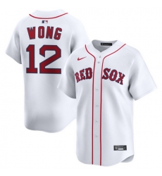 Men Boston Red Sox Nike Home Limited Jersey White Wong Connor 12