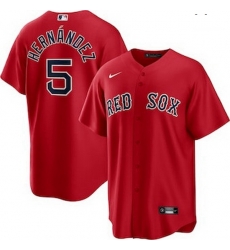 Men Men Boston Red Sox 5 Enrique Hernandez Red Jersey