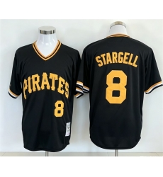 Men Pittsburgh Pirates  8 Willie Stargell Black Stitched Jersey