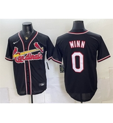 Men St  Louis Cardinals  0 Masyn Winn 2026 Fashion Replica Black Out Stitched Baseball Jersey