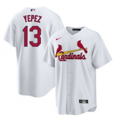 Men St  Louis Cardinals 13 Juan Yepez White Cool Base Stitched Jersey