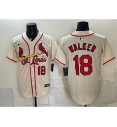 Men St  Louis Cardinals  18 Jordan Walker Cream Limited Stitched Baseball Jersey