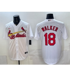 Men St  Louis Cardinals  18 Jordan Walker White Home Stitched Baseball Jersey