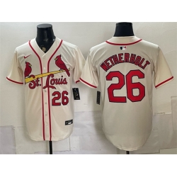 Men St  Louis Cardinals  26 JJ Wetherholt Cream Limited Stitched Baseball Jersey