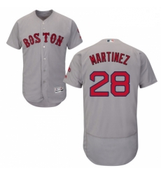 Mens Majestic Boston Red Sox 28 J D Martinez Grey Road Flex Base Authentic Collection MLB Jersey