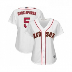 Womens Boston Red Sox 5 Nomar Garciaparra Authentic White 2019 Gold Program Cool Base Baseball Jersey