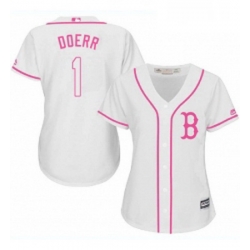 Womens Majestic Boston Red Sox 1 Bobby Doerr Authentic White Fashion MLB Jersey