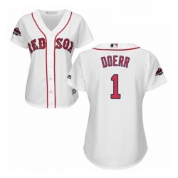 Womens Majestic Boston Red Sox 1 Bobby Doerr Authentic White Home 2018 World Series Champions MLB Jersey