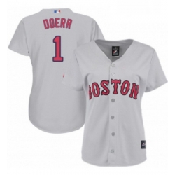 Womens Majestic Boston Red Sox 1 Bobby Doerr Replica Grey Road MLB Jersey