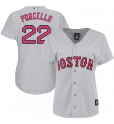 Womens Majestic Boston Red Sox 22 Rick Porcello Authentic Grey Road MLB Jersey