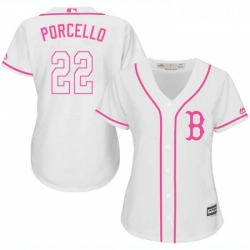 Womens Majestic Boston Red Sox 22 Rick Porcello Replica White Fashion MLB Jersey