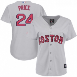 Womens Majestic Boston Red Sox 24 David Price Authentic Grey Road MLB Jersey