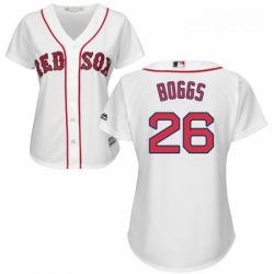 Womens Majestic Boston Red Sox 26 Wade Boggs Authentic White Home MLB Jersey