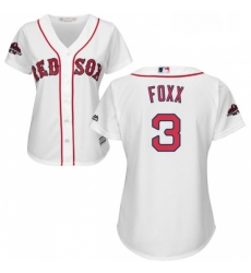 Womens Majestic Boston Red Sox 3 Jimmie Foxx Authentic White Home 2018 World Series Champions MLB Jersey