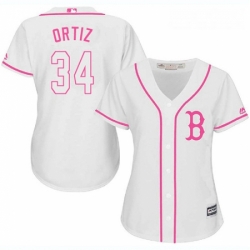 Womens Majestic Boston Red Sox 34 David Ortiz Authentic White Fashion MLB Jersey