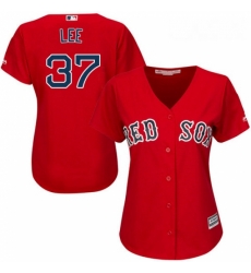 Womens Majestic Boston Red Sox 37 Bill Lee Authentic Red Alternate Home MLB Jersey