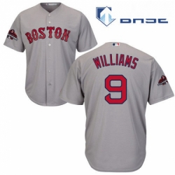 Youth Majestic Boston Red Sox 9 Ted Williams Authentic Grey Road Cool Base 2018 World Series Champions MLB Jersey