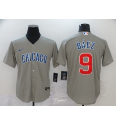 Cubs 9 Javier Baez Gray 2020 Nike Cool Base Jersey