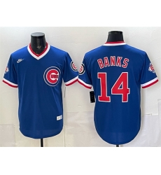Men Chicago Cubs 14 Ernie Banks Royal 150th Anniversary Throwback Vapor Limited Stitched Baseball Jersey Men Chicago Cubs 14 Ernie Banks Royal 150th Anniversary Throwback Vapor Limited Stitched Baseball Jersey