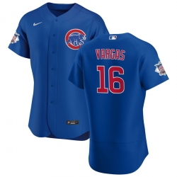 Men Chicago Cubs 16 Ildemaro Vargas Men Nike Royal Alternate 2020 Flex Base Player Jersey