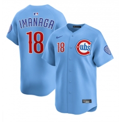 Men Chicago Cubs 18 Sh u014Dta Imanaga Blue 2024 25 2nd Alternate Limited Stitched Baseball Jersey