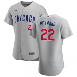 Men Chicago Cubs 22 Jason Heyward Men Nike Gray Road 2020 Flex Base Team Jersey