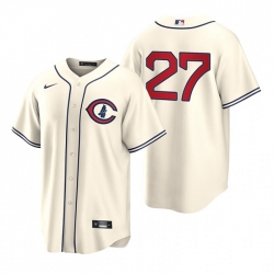 Men Chicago Cubs 27 Seiya Suzuki 2022 Cream Field Of Dreams Cool Base Stitched Baseball Jersey