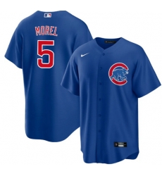 Men Chicago Cubs 5 Christopher Morel Chicago Blue Cool Base Stitched Baseball Jersey